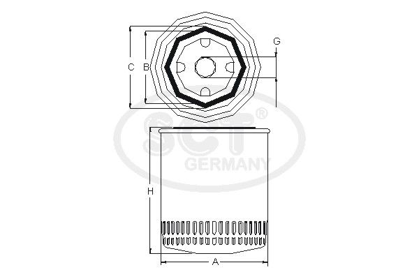 SCT GERMANY alyvos filtras SK 802